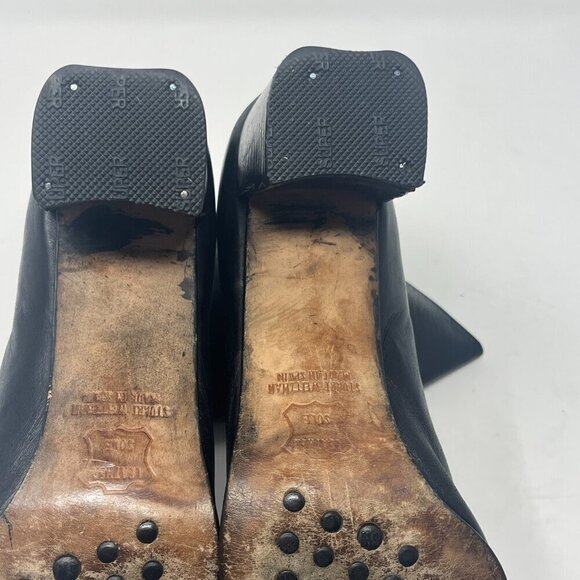 Stuart Weitzman ankle boots 10B black leather square toe y2k 90s - Picture 16 of 16